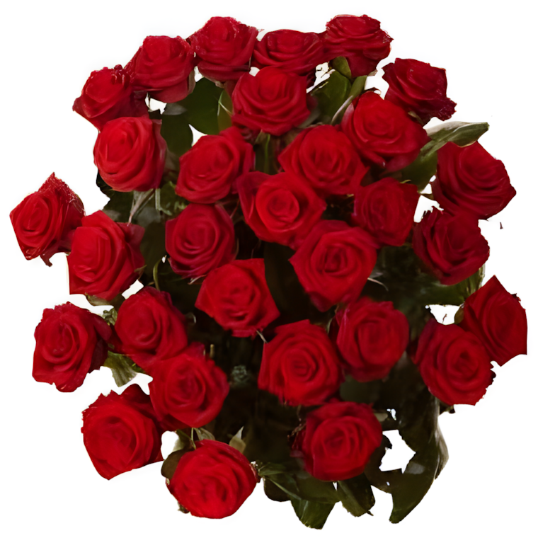 Valentijnsboeket met 5 Rode Rozen